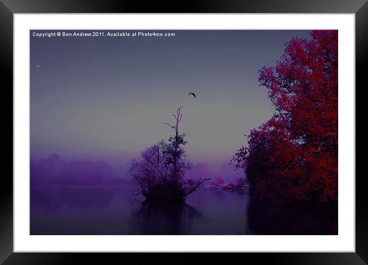 Mist across the lake Framed Mounted Print by Ben Andrew