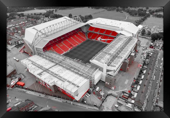 Anfield Red Framed Print by Apollo Aerial Photography