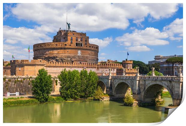 Castle of the Holy Angel in Rome Print by Artur Bogacki