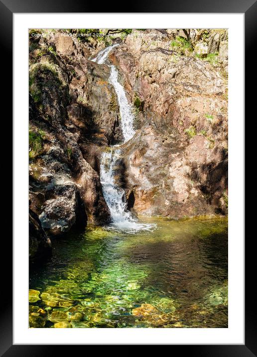 Nant Gwynant Waterfall Framed Mounted Print by Pearl Bucknall