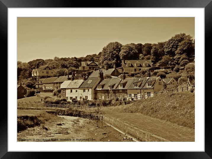 Sandsend, Yorkshire, sepia Framed Mounted Print by Paul Boizot