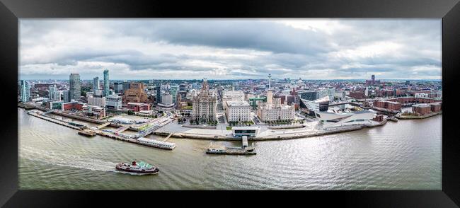 Liverpool Waterfront Aerial Panorama Framed Print by Apollo Aerial Photography