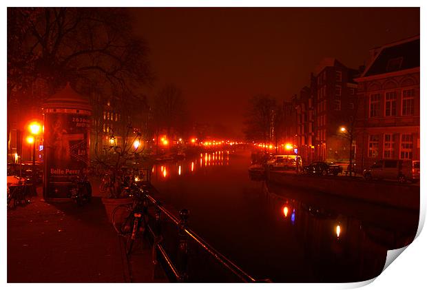 Prinsengracht Foggy Red Print by Jonah Anderson Photography