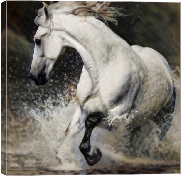 Galloping Grace: Equine Dream Canvas Print by kathy white