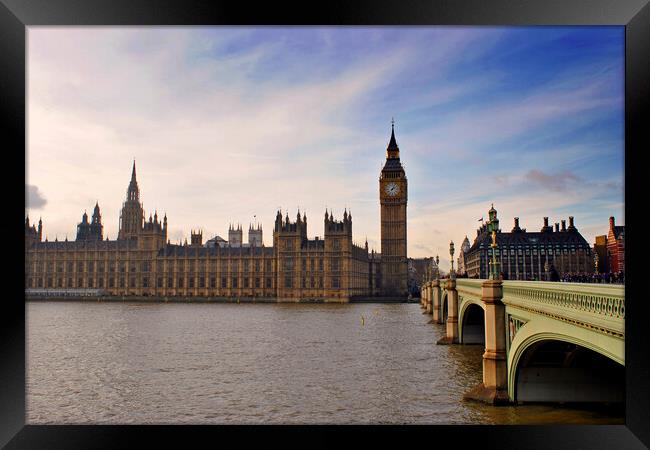 Quintessential Thames Vista: Westminster's Icons Framed Print by Andy Evans Photos