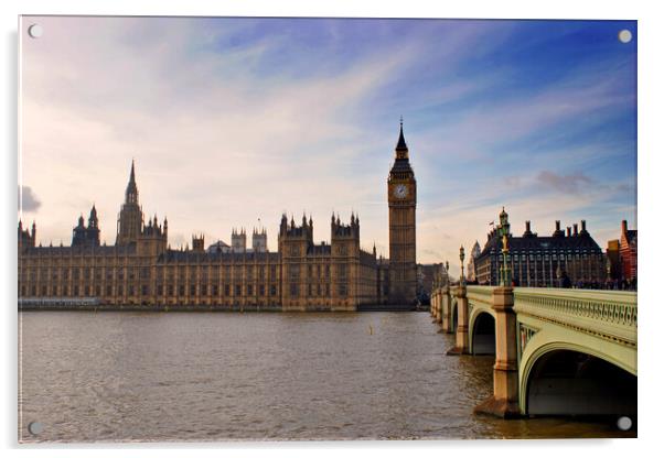 Quintessential Thames Vista: Westminster's Icons Acrylic by Andy Evans Photos