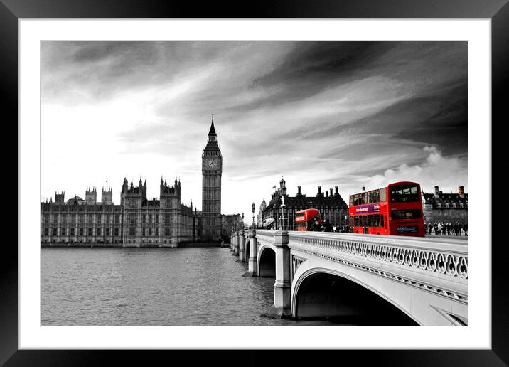 Iconic London: Big Ben and Westminster Bridge Framed Mounted Print by Andy Evans Photos