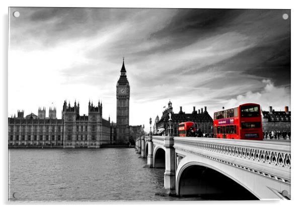 Iconic London: Big Ben and Westminster Bridge Acrylic by Andy Evans Photos
