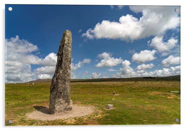 Dartmoor standing stone Acrylic by peter schickert