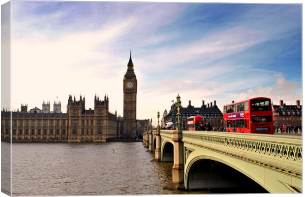 Iconic London Landmarks: Westminster Ensemble Canvas Print by Andy Evans Photos