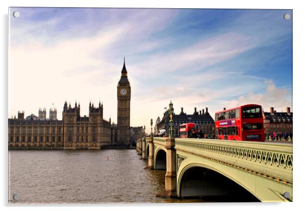 Iconic London Landmarks: Westminster Ensemble Acrylic by Andy Evans Photos