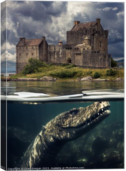 Loch Ness Monster visits Eilean Donan Canvas Print by Craig Doogan