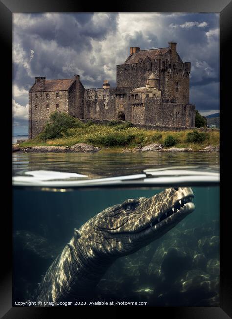 Loch Ness Monster visits Eilean Donan Framed Print by Craig Doogan