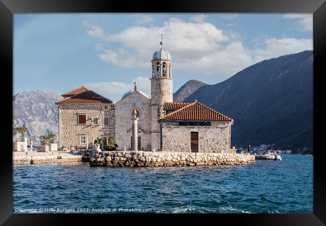 Enchanting Isle of Perast Our Lady of the Rocks  Framed Print by Holly Burgess