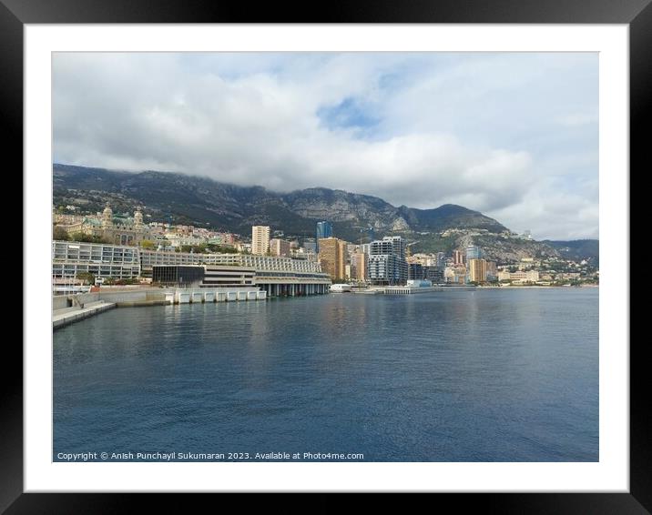 Quai louis Monoco 27 may a view from the cruise port Framed Mounted Print by Anish Punchayil Sukumaran