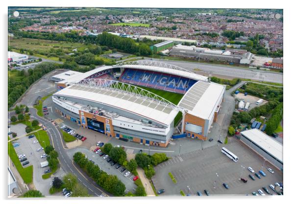 The DW Stadium Wigan Acrylic by Apollo Aerial Photography