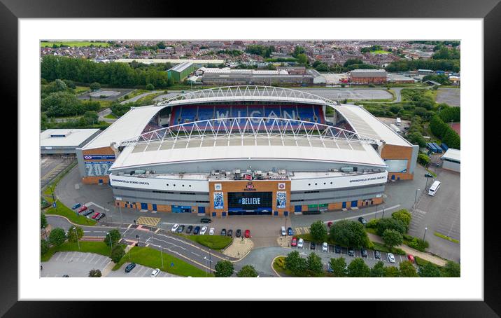 The DW Stadium Wigan Framed Mounted Print by Apollo Aerial Photography