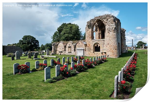 Historical Kinloss Abbey: A Timeless Coastal Relic Print by Tom McPherson