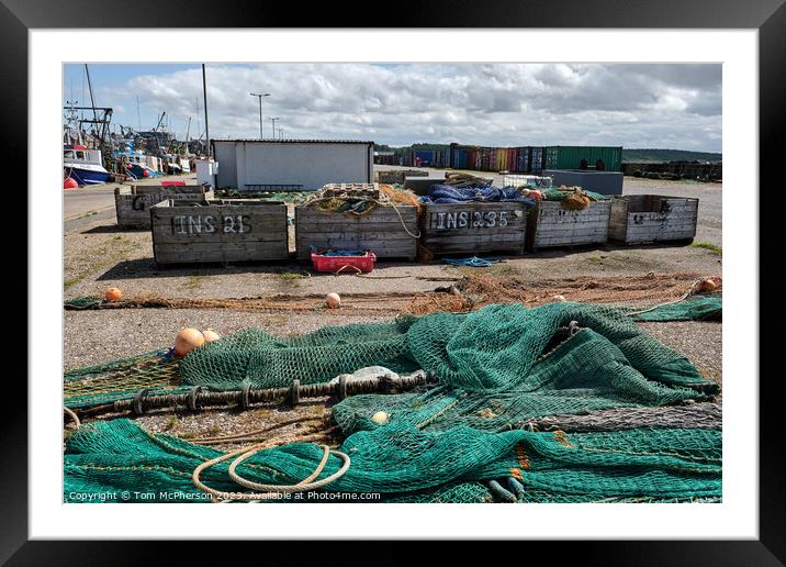 Burghead Harbour: A Bustling Beacon of Scotland Framed Mounted Print by Tom McPherson