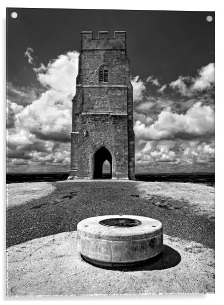 St Michaels Tower, Glastonbury Tor Acrylic by Darren Galpin