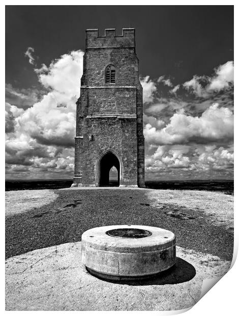 St Michaels Tower, Glastonbury Tor Print by Darren Galpin
