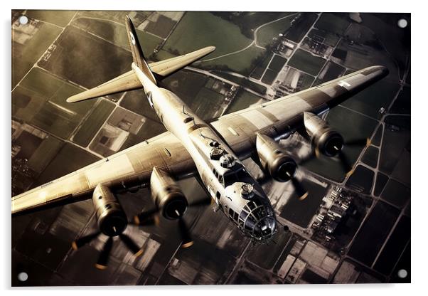 8th Air Force B-17 Flying Fortress  Acrylic by CC Designs