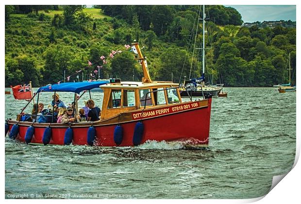 River Dart Ferry boat  Print by Ian Stone