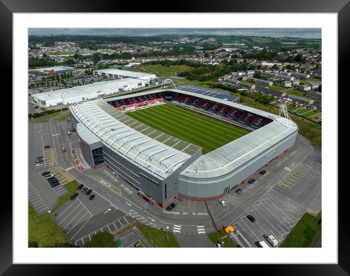 Parc y Scarlets rugby ground Framed Mounted Print by Leighton Collins