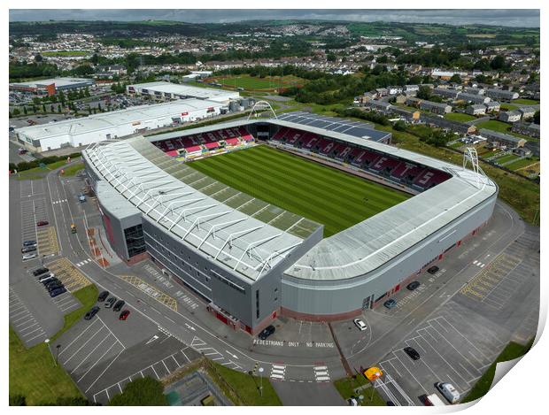 Parc y Scarlets rugby ground Print by Leighton Collins
