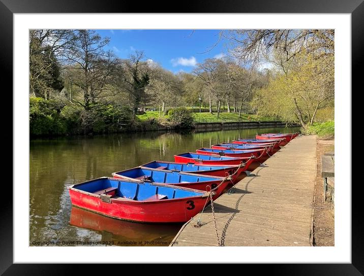 Morpeth Rowing Boats   Framed Mounted Print by David Thompson