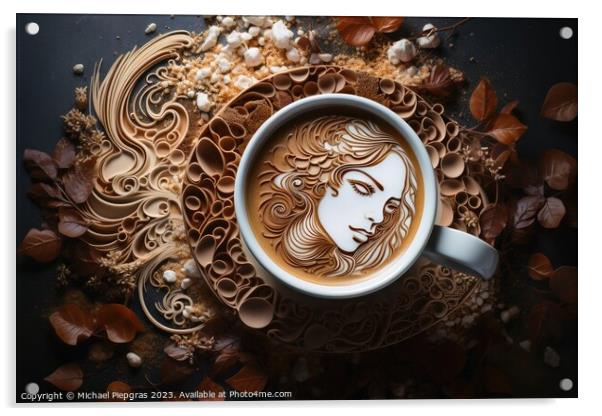 A beautiful coffee and cream artwork in deep brown color. Acrylic by Michael Piepgras
