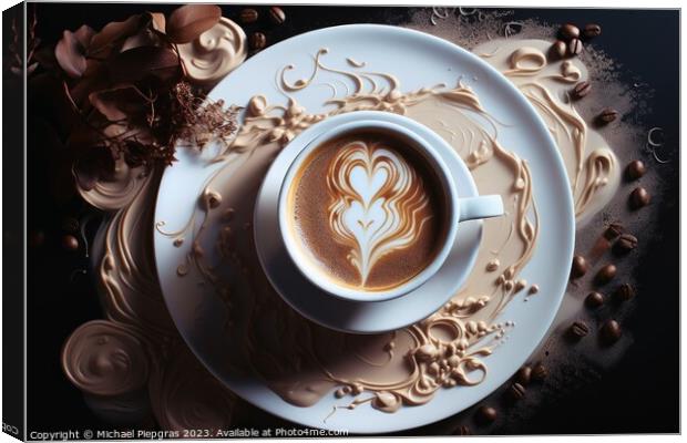 A beautiful coffee and cream artwork in deep brown color. Canvas Print by Michael Piepgras