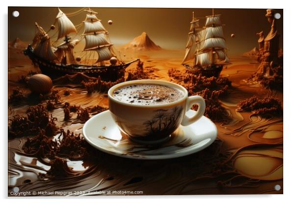 A beautiful coffee and cream artwork in deep brown color. Acrylic by Michael Piepgras
