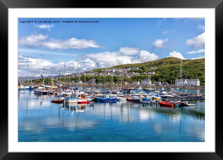Mallaig Harbour Framed Mounted Print by Len Brook