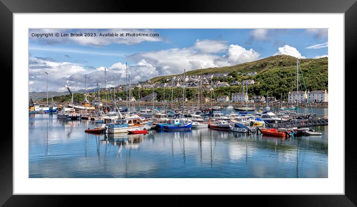 Mallaig Harbour Framed Mounted Print by Len Brook