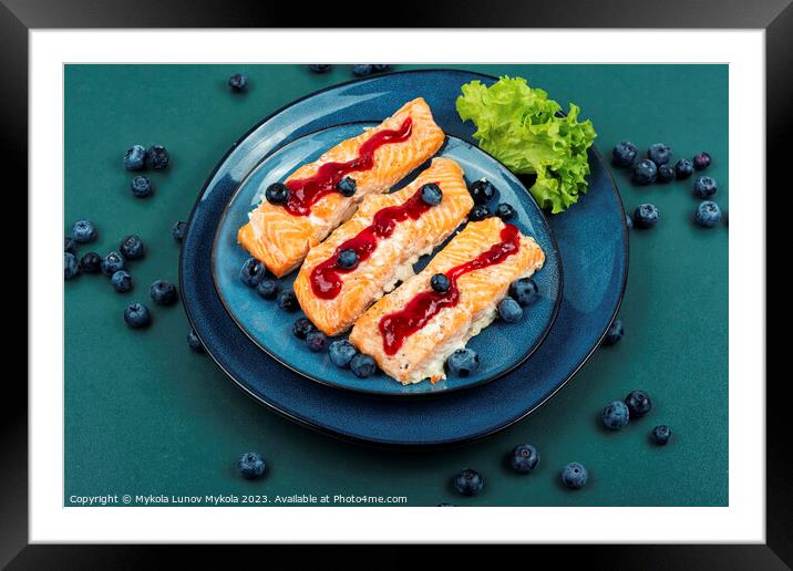 Roasted salmon fillet, keto diet. Framed Mounted Print by Mykola Lunov Mykola
