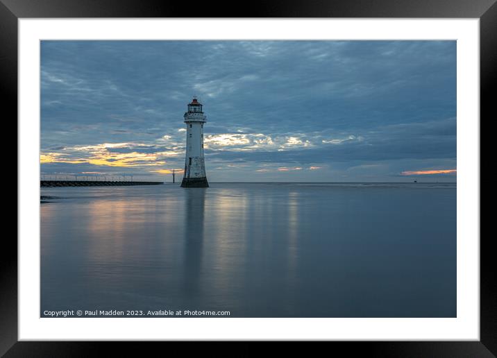 New Brighton lighthouse long exposure Framed Mounted Print by Paul Madden
