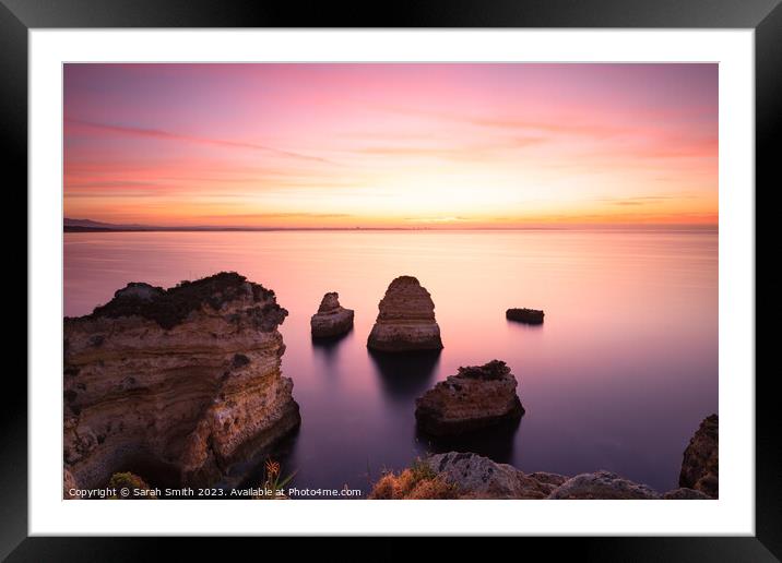 Lagos Portugal Sunrise Framed Mounted Print by Sarah Smith