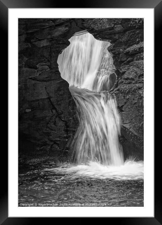Cascading Wilderness Waterfall Framed Mounted Print by Roger Mechan