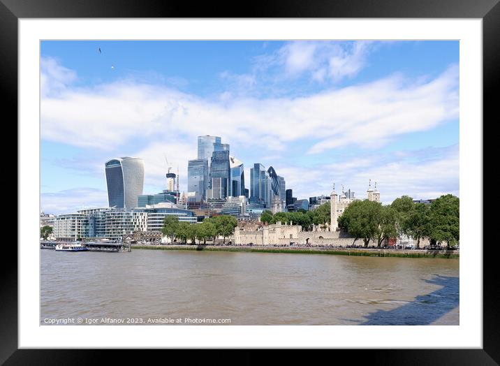 Old And New From Tower Bridge Framed Mounted Print by Igor Alifanov