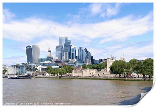Old And New From Tower Bridge Print by Igor Alifanov