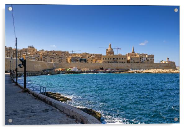 Valletta City Skyline Sea Bay View Acrylic by Artur Bogacki