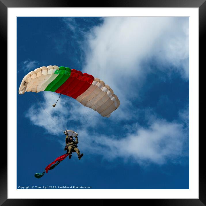 Parachutist Framed Mounted Print by Tom Lloyd