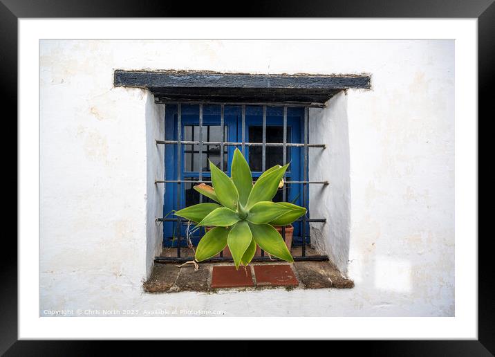 Castella Del Frontera window. Framed Mounted Print by Chris North