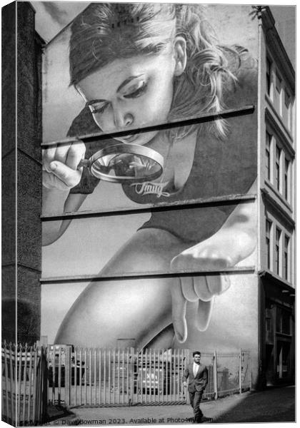 Girl with Magnifying Glass (and subject) Canvas Print by Dave Bowman