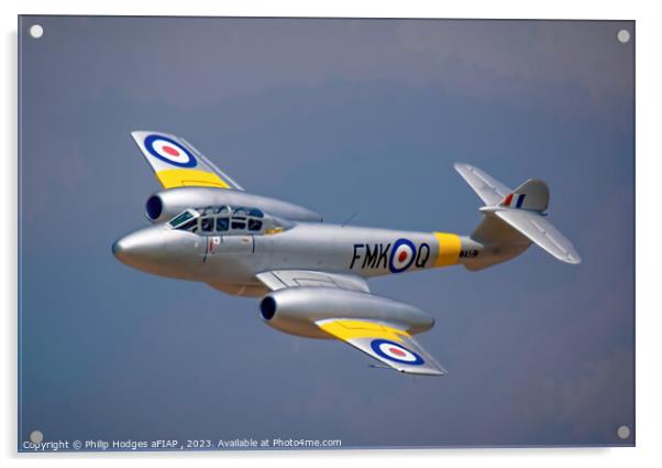 Gloster Meteor T7 WA591 Acrylic by Philip Hodges aFIAP ,