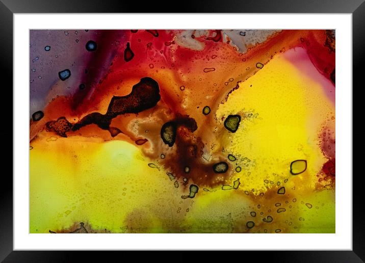 Red and gold abstract Framed Mounted Print by Bill Allsopp