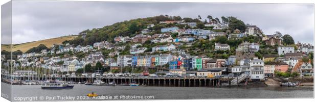 Colourful Houses of Kingswear, Devon  Canvas Print by Paul Tuckley