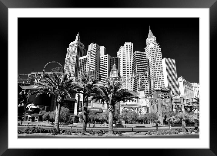 Bedazzling Las Vegas: New York, New York Framed Mounted Print by Andy Evans Photos