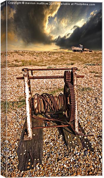 rusty abandoned winding gear Canvas Print by meirion matthias